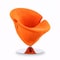 Manhattan Comfort Tulip Swivel Accent Chair in Orange and Polished Chrome (Set of 2) 2-AC029-OR - alternate 4